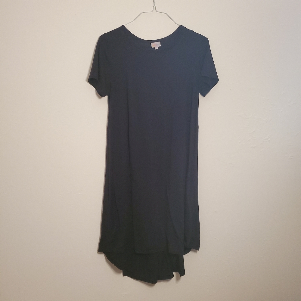 Lularoe black noir Carly swing dress Small